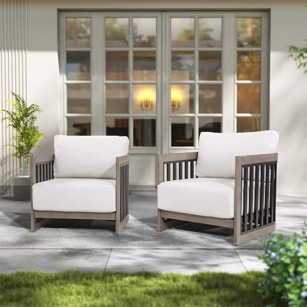 Sereno Gray Aluminum Outdoor Lounge Chair with Cushion (2-Pack)
