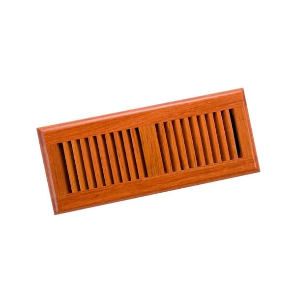 Zoroufy 4 in. x 12 in. Wood Brazilian Cherry Natural Finish Surface Mount Register
