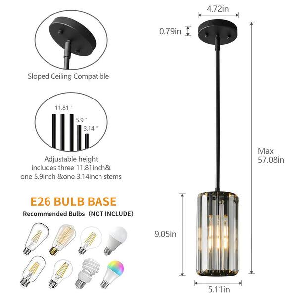 ZHLWIN Home Lighting 40 watts 2-Light Modern Black Pendant Design