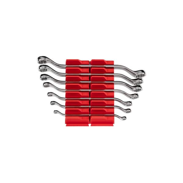 TEKTON 6 mm to 19 mm 45-Degree Offset Box End Wrench Set with Modular Slotted Organizer (7-Piece)