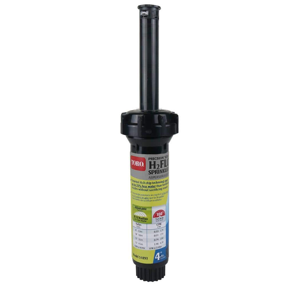 Toro H2FLO Precision Series 4 in. Pop-Up Pressure-Regulated Sprinkler with Nozzle 8 ft. to 15 ft. Half Circle -  54893