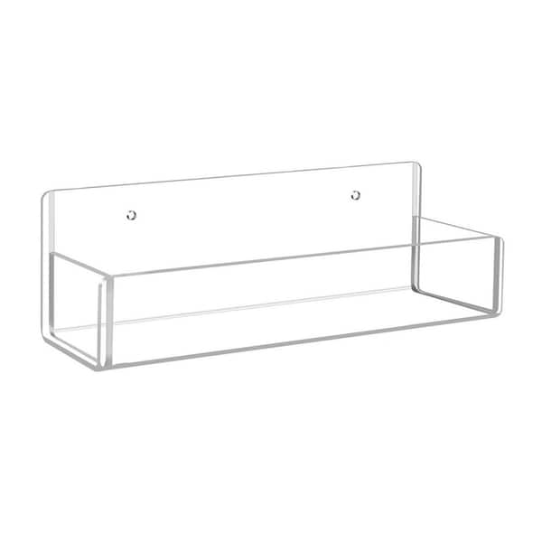 4-Pack Clear Acrylic Wall Mount Spice Shelf Organizer for Cabinet Door or Kitchen Cupboard Storage Rack
