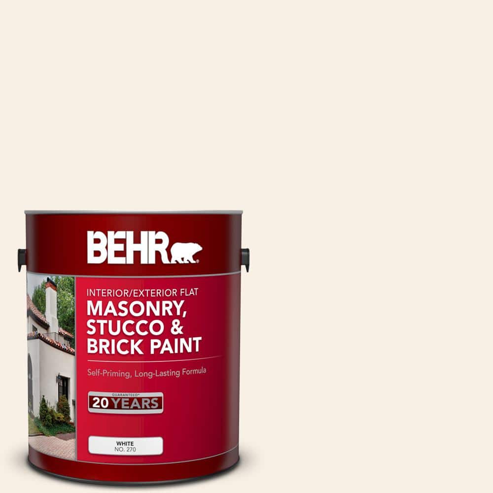 1 gal. #OR-W14 White Veil Flat Interior/Exterior Masonry, Stucco and Brick 