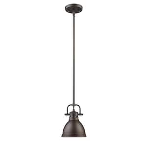 Duncan 1-Light Rubbed Bronze Mini Pendant with Rubbed Bronze Shade