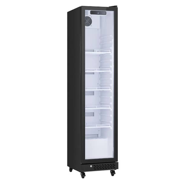 17 in. 8 cu. ft. Commercial Glass Door Merchandiser Refrigerator Beverage Cooler in Black