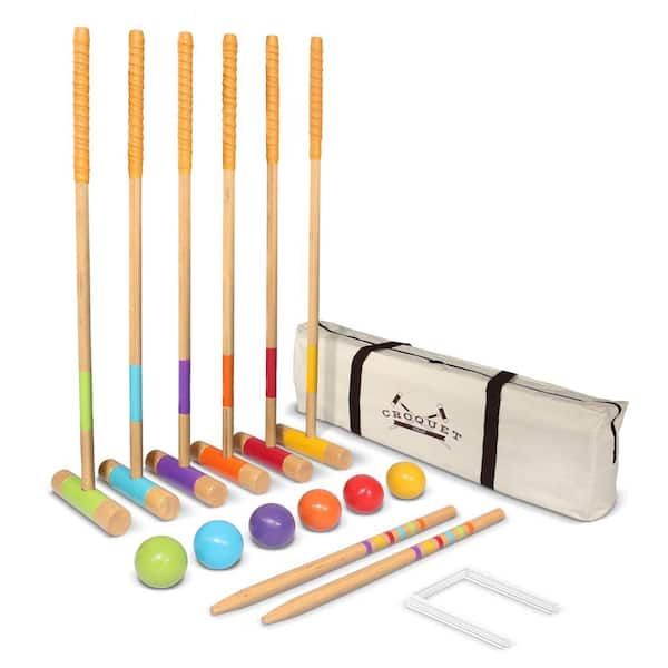 GoSports Premium Croquet Set - Full Size for Adults and Kids