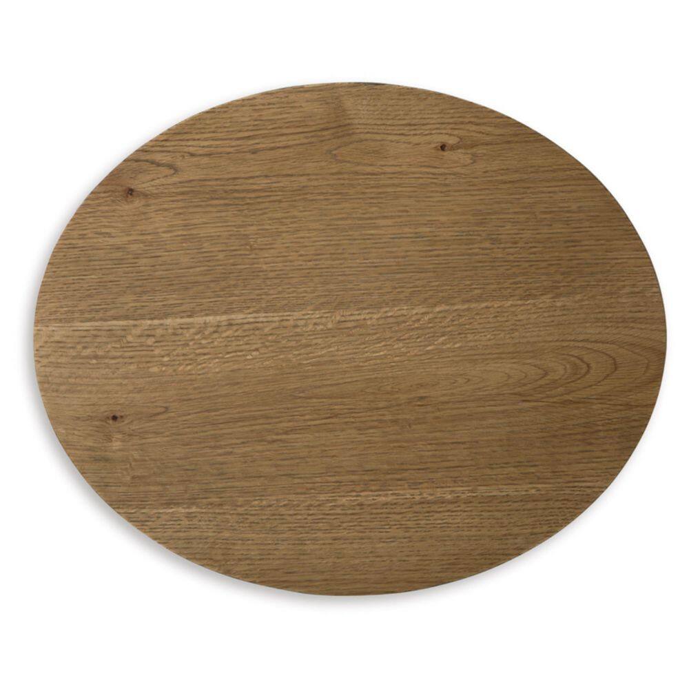 Rustic Oak Round End Table with Natural Finish, 24 Inch