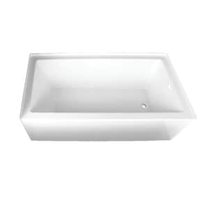 Aqua Eden Sarah 66 in. Acrylic Right-Hand Drain Rectangular Alcove Bathtub in White