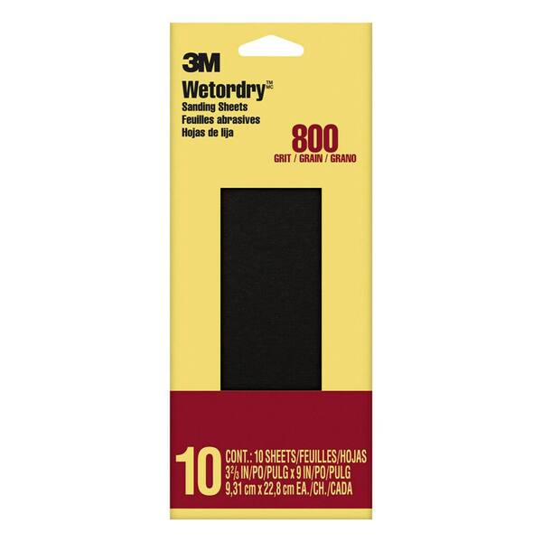 3m Imperial Wetordry 3 2 3 In X 9 In 800 Grit Sandpaper Sheets 10 Sheets Pack 5922 18 Cc The Home Depot