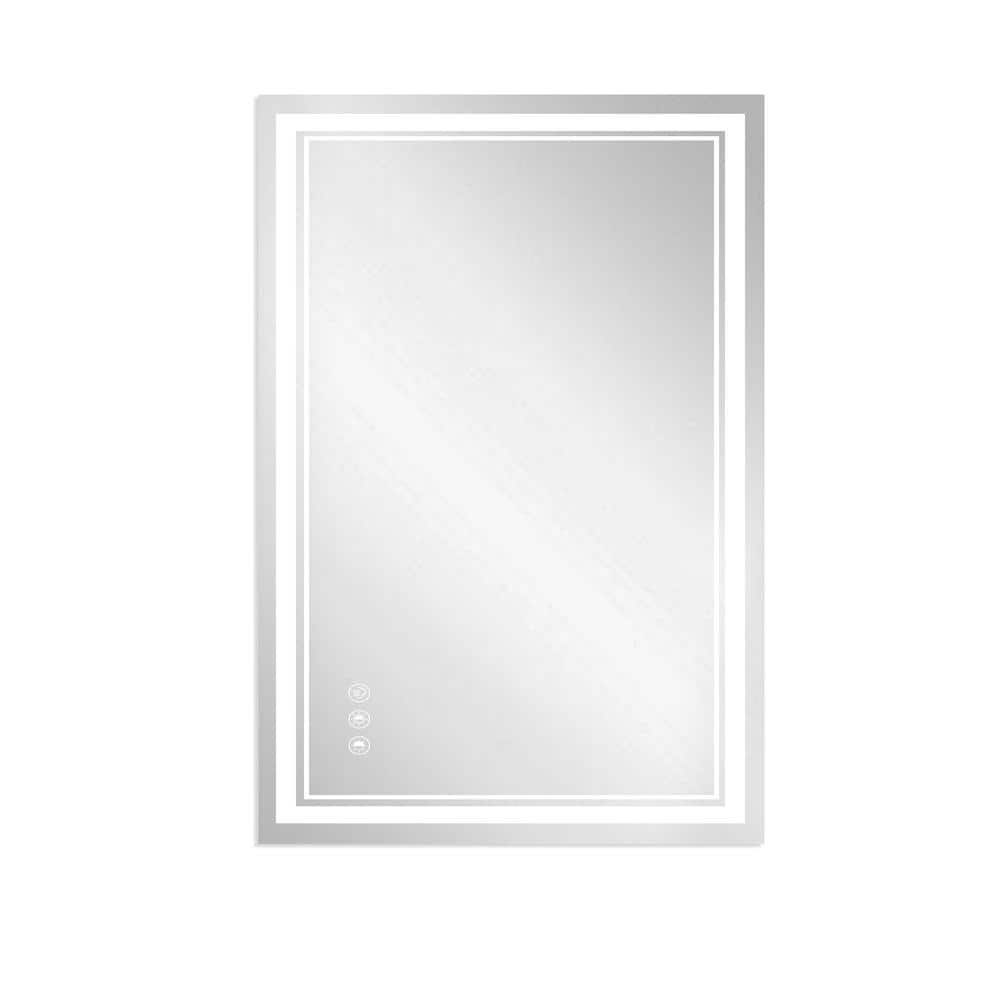 FUNKOL 24 in. W x 40 in. H Medium Rectangular Frameless Dimmable Anti ...