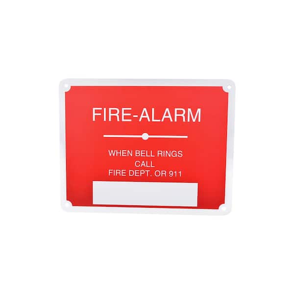 7 in. x 9 in. Aluminum Fire Safety Sign Fire Alarm When Bell Rings Call Fire Dept Or 911