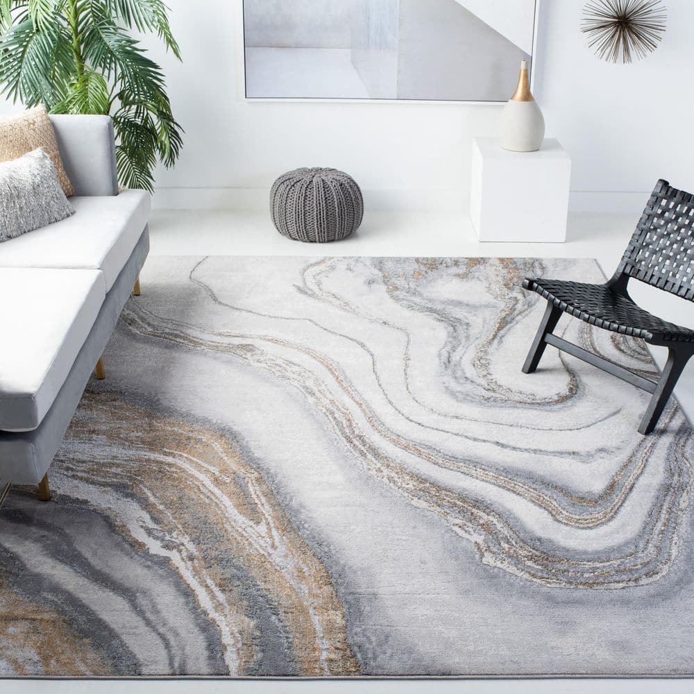 Orchard 8 X 10 Gray/Gold Abstract Area Rug price history on PriceWatchPro
