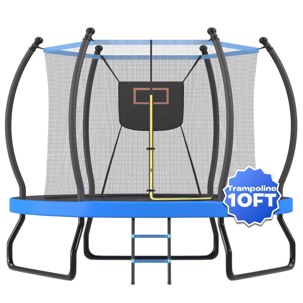 10 ft. Trampoline with Basketball Hoop, Ladder and Safety Enclosure Net Outdoor Recreation Trampoline price history on PriceWatchPro