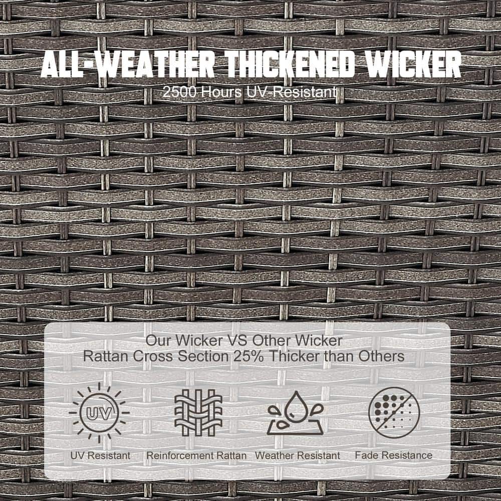 Close-up texture of the gray all-weather thickened wicker.