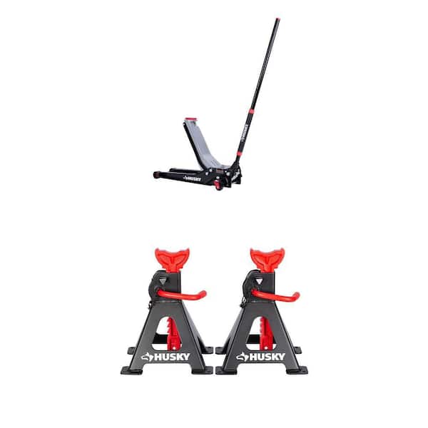 3 Ton Super Low/High Lift Floor Jack and 3 Ton Jack Stands Combo
