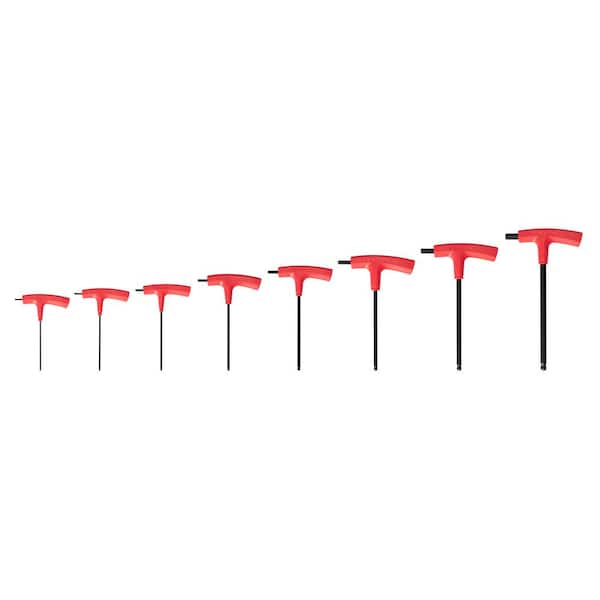Ball End Hex T-Handle Key Set, 8-Piece (2-10 mm)