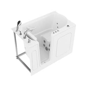 HD Series 54 in. Left Drain Quick Fill Walk-In Whirlpool Bath Tub with Powered Fast Drain in White