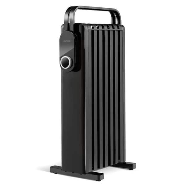 1500-Watt 27.5 in. Electric Space Heater Oil Filled Radiator Heater Forced Air with Foldable Rack