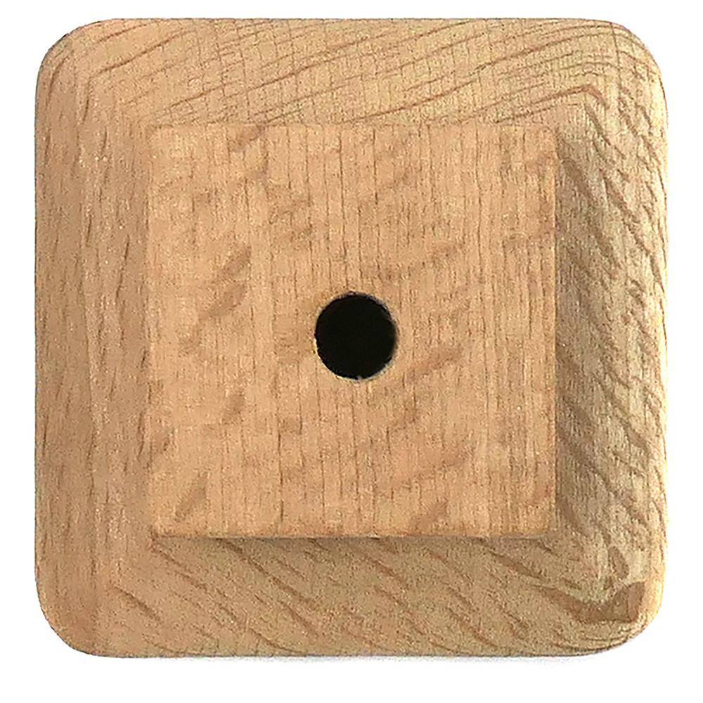 Natural Wood Square Cabinet Knob with Mounting Hardware