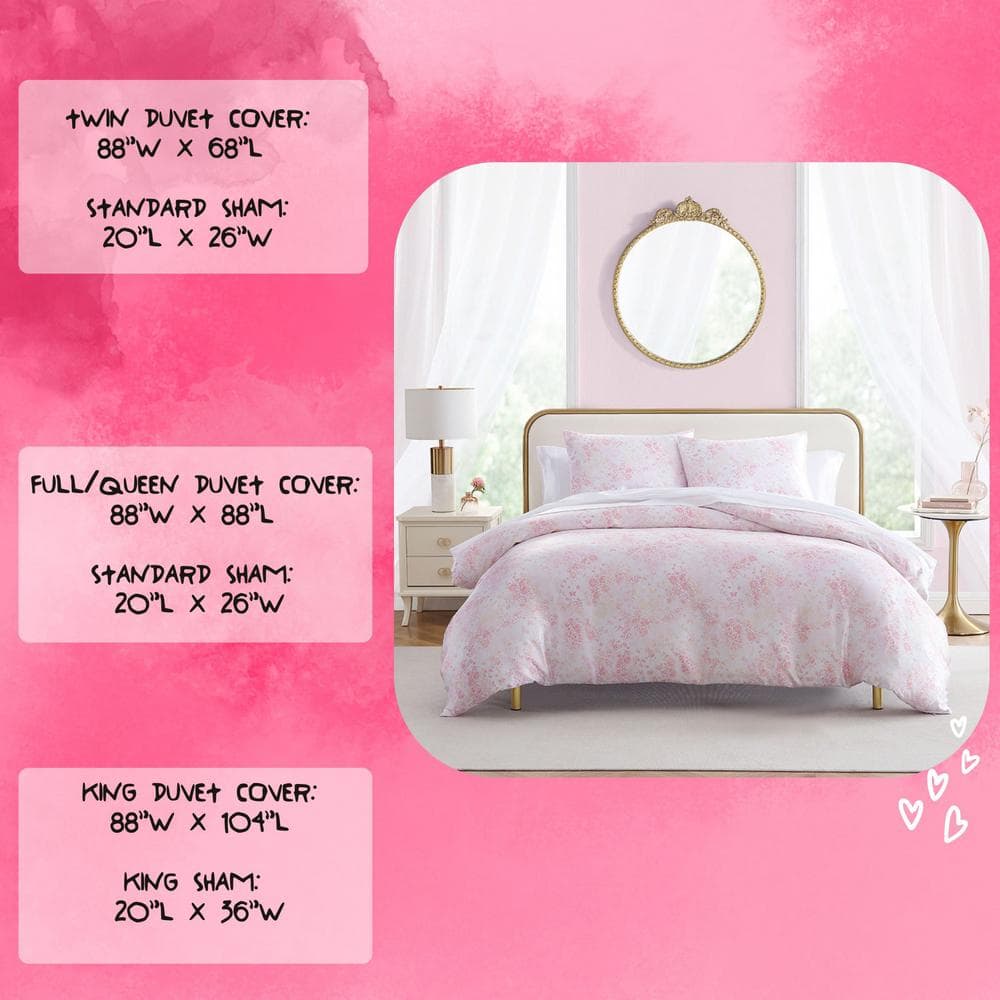 Pink Butterfly Garden Satin Duvet Cover Set with Shams