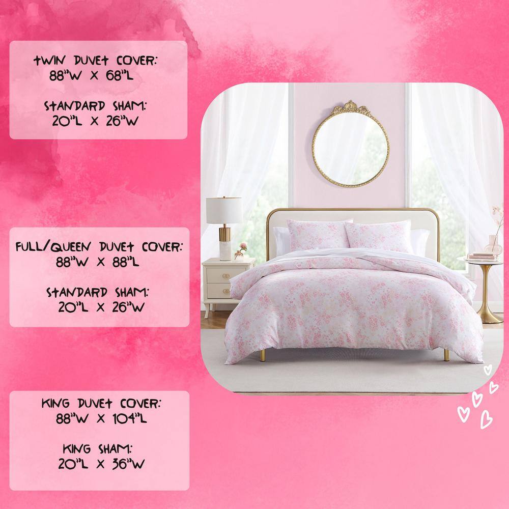 Butterfly Garden Pink Satin Duvet Cover Set with Shams