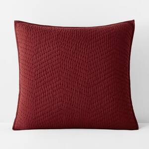 Company Cotton Claret Solid Euro Sham
