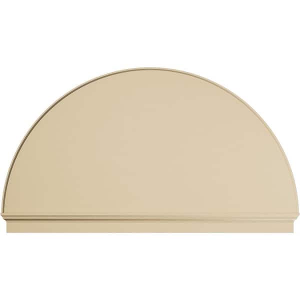86-in. W x 49-3/4-in. H x 2-3/4-in. P Half Round Smooth Signature Urethane Combination Pediment, Primed Tan
