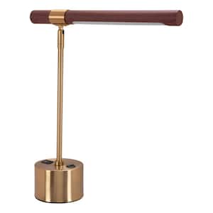Kippy 17.7 in. H Brown and Brass Table Lamp