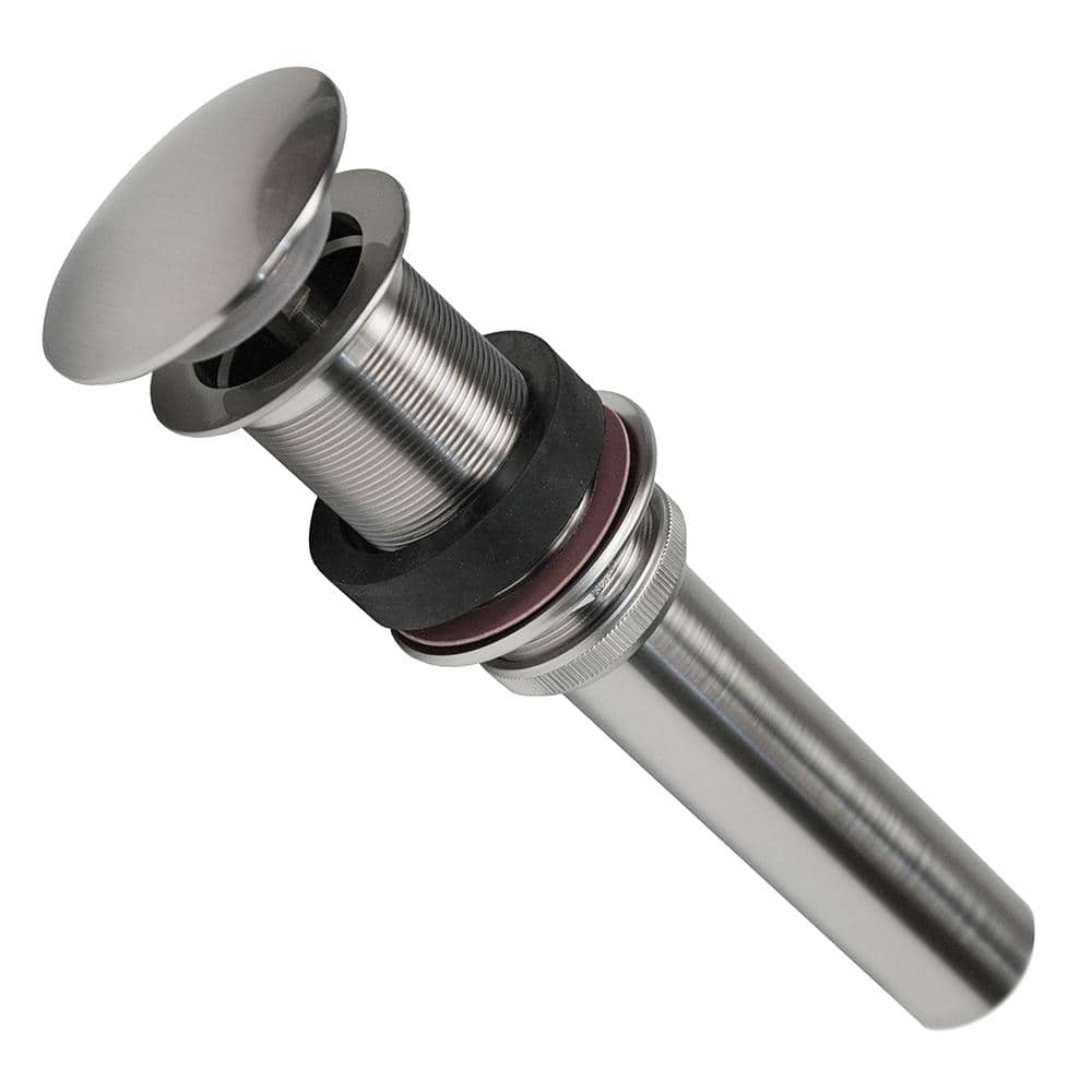 Brushed Nickel Non-Overflow Pop-Up Bathroom Sink Drain