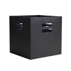 12.5 in. H x 12.5 in. W x 12.5 in. D Black Plastic Cube Storage Bin