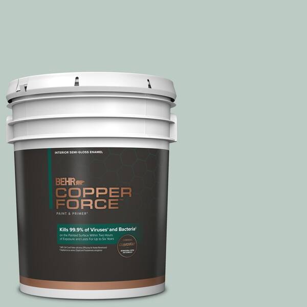 COPPER FORCE 5 gal. #HDC-CL-23 Soothing Spring Semi-Gloss Enamel Virucidal and Antibacterial Interior Paint & Primer