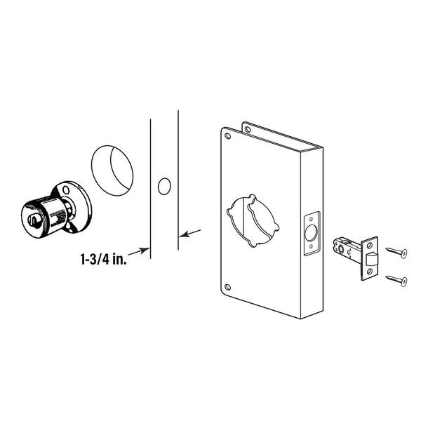 MP9492 Stainless Steel Door Reinforcement Plate - Fits 1-3/4" Thick Doors, Rust-Resistant