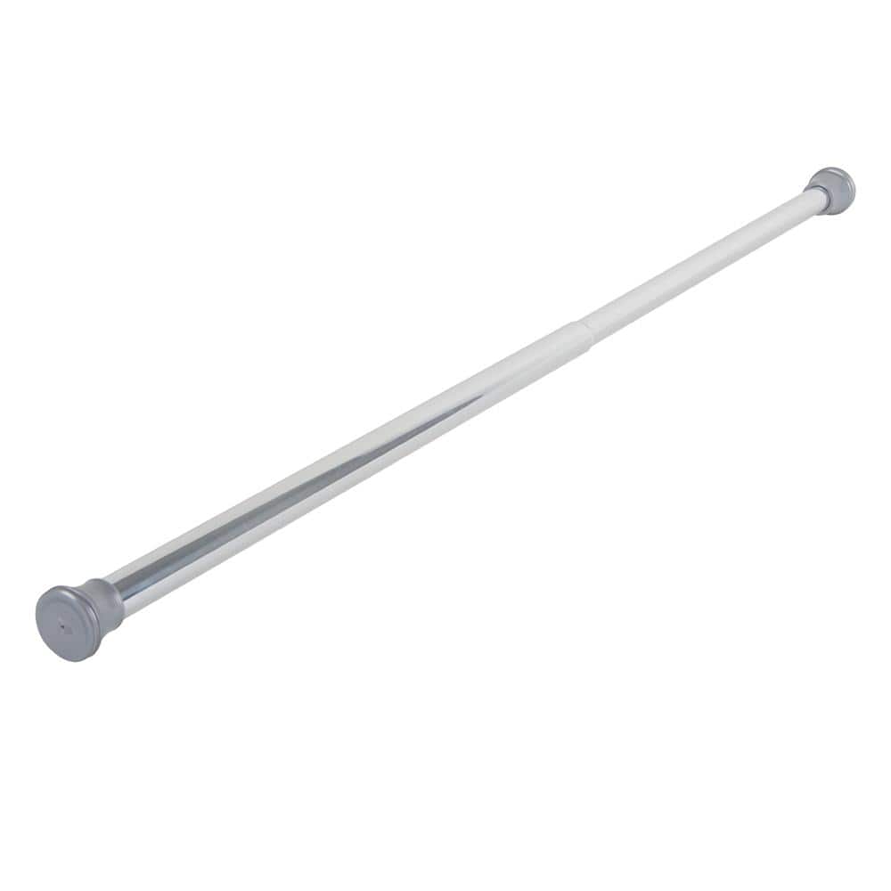 Adjustable Chrome Aluminum Tension Shower Rod with PVC End Cap
