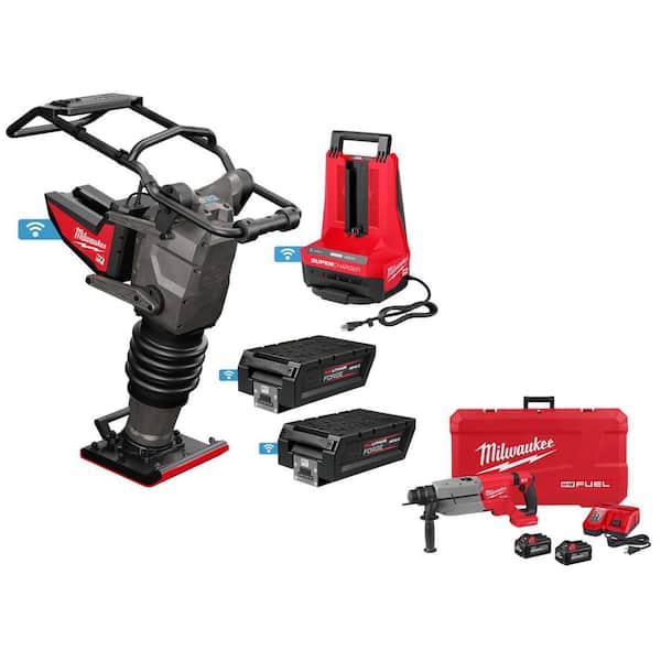 MX FUEL 70 KG Rammer Kit with (2) MX FUEL FORGE HD12. 0 Batteries and (1) MX FUEL Super Charger, & Rotary Hammer Kit