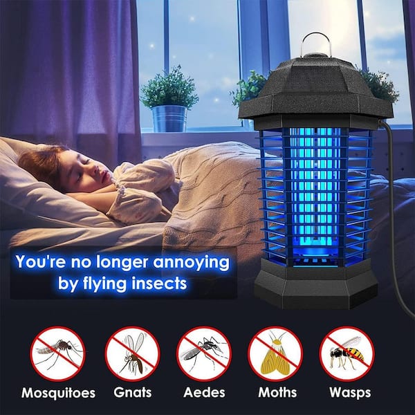  BLACK+DECKER Bug Zapper, Electric UV Insect Catcher & Killer  for Flies, Mosquitoes, Gnats & Other Small to Large Flying Pests, 1 Acre  Outdoor Coverage for Home, Deck, Garden, Patio, Camping 