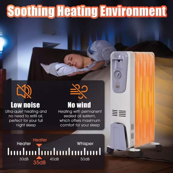 Clihome 1500W Electric Oil Filled Radiant Space Heater Portable