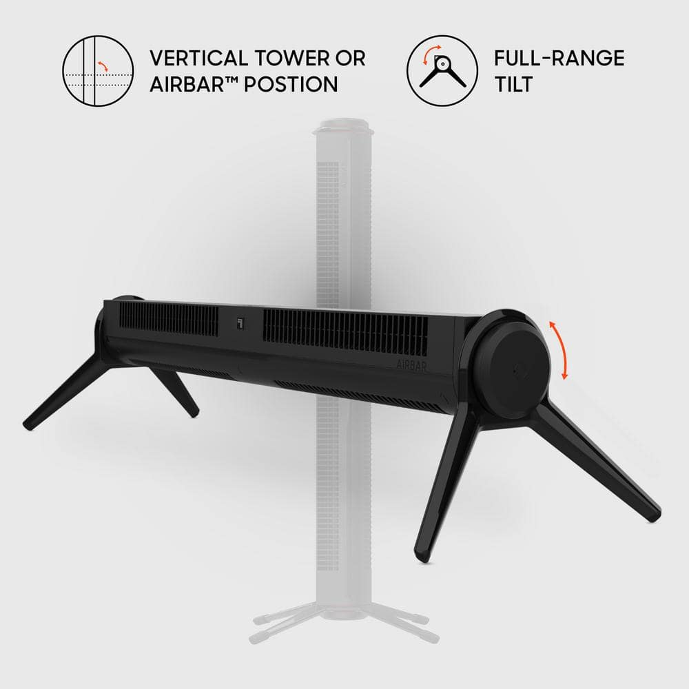 Black Slim Remote Controlled Three Speed Tower Fan with Adjustable Height