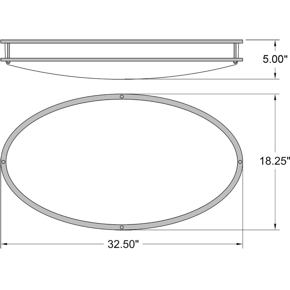 Solero Oval Brushed Steel LED Flush Mount Light