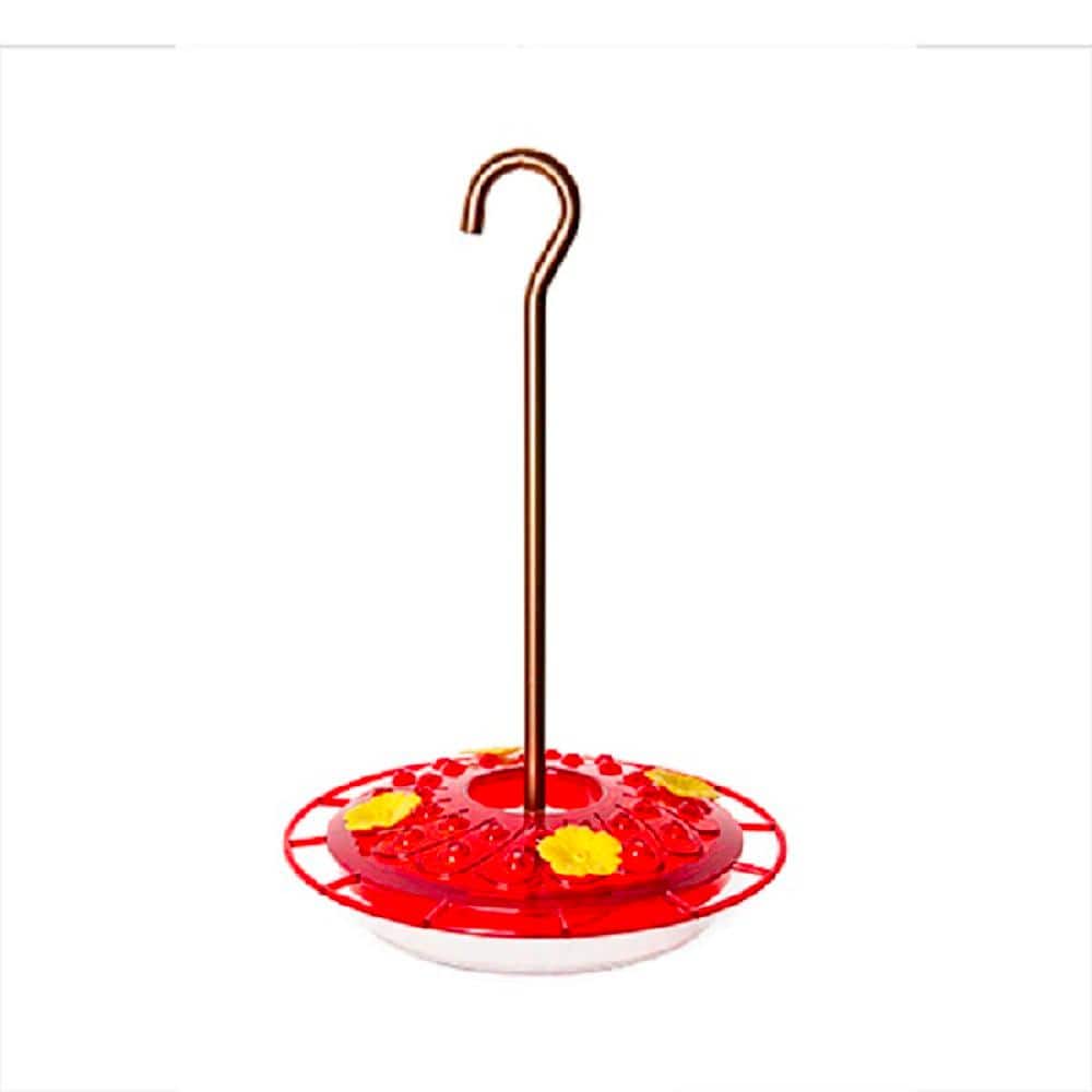 14" Red and Yellow Plastic Hanging Hummingbird Feeder