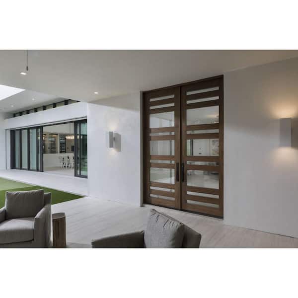 6" LED Square Cylinder Collection White Modern Outdoor Up/Down Wall Lantern Light