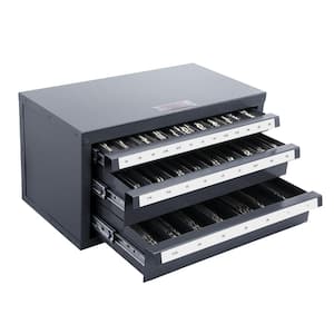 14.76 in. Tool Storage Bin,7.87 in.W x 7.87 in. H  3-Drawer Steel Cabinet for End Mill Organization Accommodates