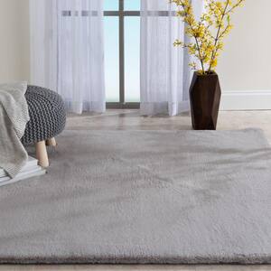 Piper Grey 7 ft. x 9 ft. Solid Polyester Area Rug