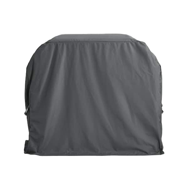 58 in. W Dark Gray All-Weather Durable Stitched Foldable Grill Cover with Handles