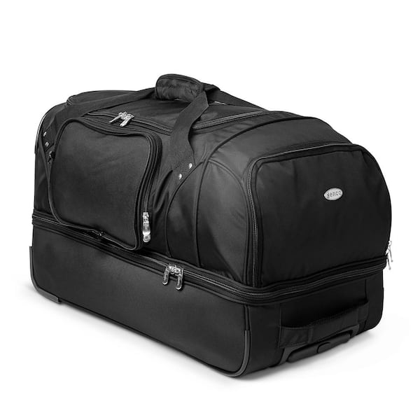 Green Bay Packers 27 Black Rolling Drop Bottom Duffel