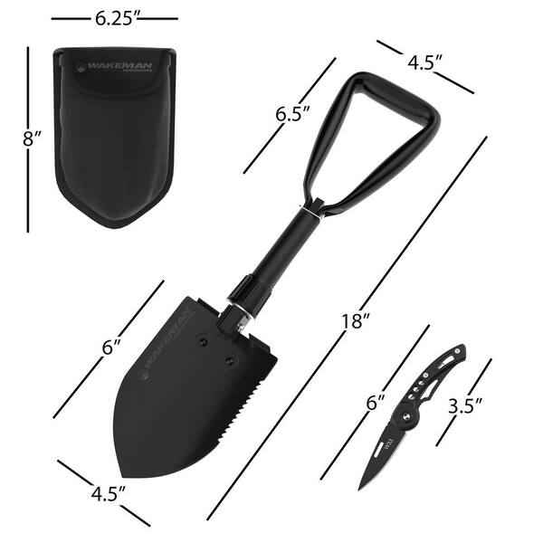 Army Military Folding Spade Shovel Tactical Pick Axe Saw Cut Multi-function Tool 