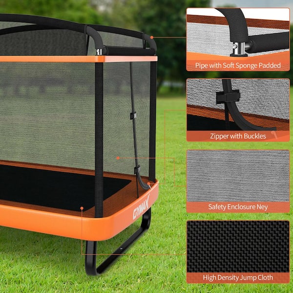 Gymax 6 ft. Orange Recreational Kids Trampoline W/Swing