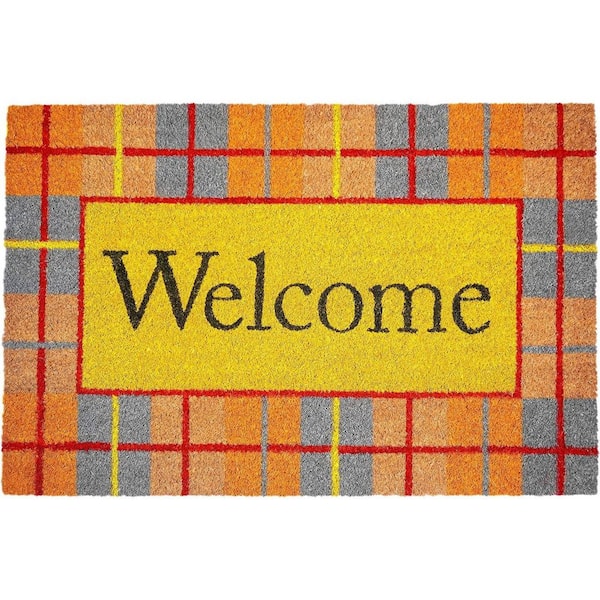 Multi-Colored 29 in. x 17 in. Coir Outdoor Door Mat