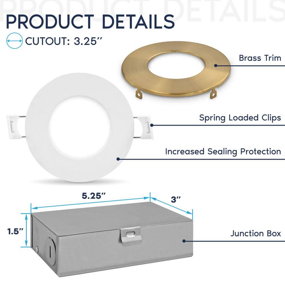 3-Inch Ultra Thin Brushed Nickel LED Recessed Light