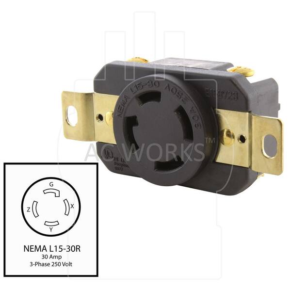 10-pk NEMA L15-30R Female Twist Lock 30A 250V 4 Wire Locking Receptacle L15-30 