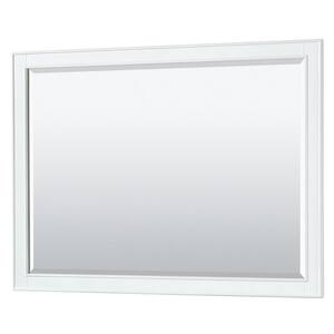 Deborah 46 in. W x 33 in. H Framed Rectangular Bathroom Vanity Mirror in White